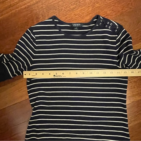 Ralph Lauren Striped Navy and White Midi Dress - Picture 6 of 8